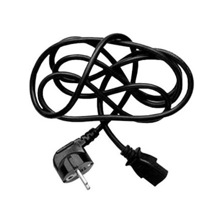 Kabel sieciowy 230V zasilacz, CEE7 (widelec) - C13, 2m, VDE approved, czarny, Logo, blister, EOL