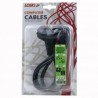Kabel sieciowy 230V zasilacz, CEE7 (widelec) - C13, 2m, VDE approved, czarny, Logo, blister, EOL