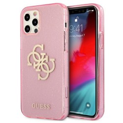 Guess nakładka do iPhone 11 GUHCN61PCUGL4GPI różowe hard case Glitter 4G Big Logo