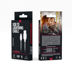 Maxlife kabel USB - Lightning 0,5 m 2A biały