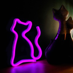 Neon LED KOT różowy Bat + USB FLNEO4 Forever Light