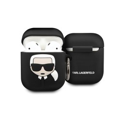 Karl Lagerfeld etui do Airpods KLACCSILKHBK czarne Silicone Iconic