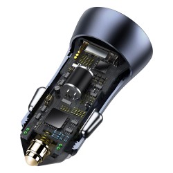 Baseus ładowarka samochodowa Golden Contactor Pro PD 40W 1x USB 1x USB-C szara