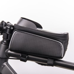 Wodoodporna torba rowerowa z osłoniętym uchwytem na telefon Model02 czarna