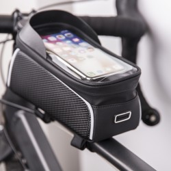 Wodoodporna torba rowerowa z osłoniętym uchwytem na telefon Model02 czarna