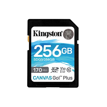 Kingston karta pamięci Canvas Go! Plus, 256GB, SDXC, SDG3/256GB, UHS-I U3 (Class 10), V30