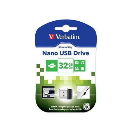 Verbatim USB flash disk, USB 2.0, 32GB, Nano, Store N Stay, czarny, 98130, USB A