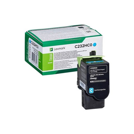 Lexmark oryginalny toner C232HC0, cyan, 2300s, high capacity, return