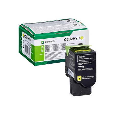 Lexmark oryginalny toner C232HY0, yellow, 2300s, high capacity, return