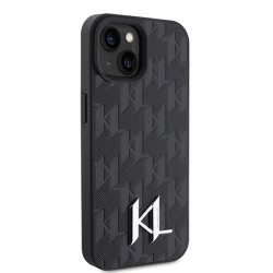 Karl Lagerfeld nakładka do iPhone 15 6,1&quot KLHCP15SPKLPKLK czarna HC Hot Stamp Monogram KL Metal Logo