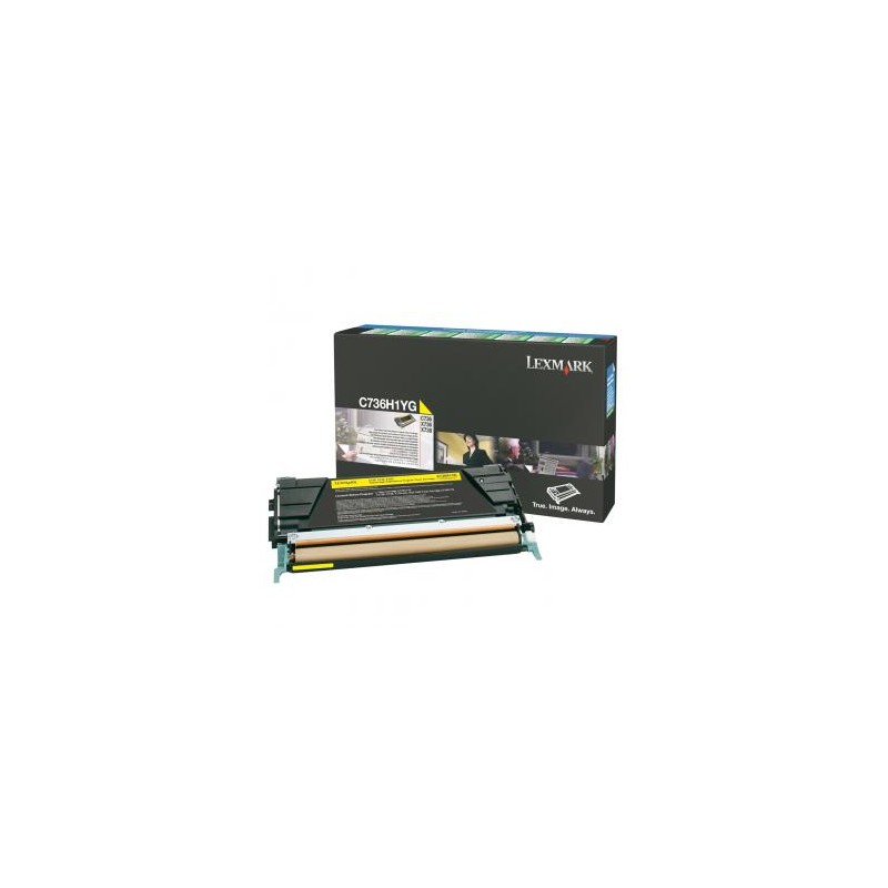 Lexmark oryginalny toner C736H1YG, yellow, 10000s, high capacity, return, EOL
