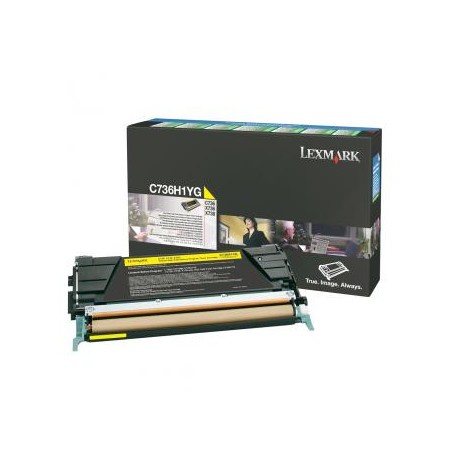 Lexmark oryginalny toner C736H1YG, yellow, 10000s, high capacity, return, EOL