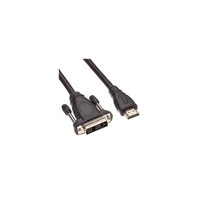 Video Kabel DVI (18+1) M - HDMI M, 5m, czarny