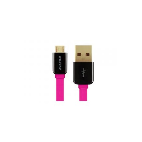 Avacom USB kabel (2.0), USB A M - microUSB (M), 0.4m, różowy, blister