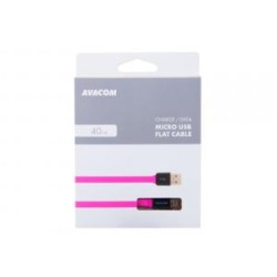 Avacom USB kabel (2.0), USB A M - microUSB (M), 0.4m, różowy, blister