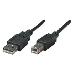 Logo USB kabel (2.0), USB A M - USB B (M), 3m, czarny, blister
