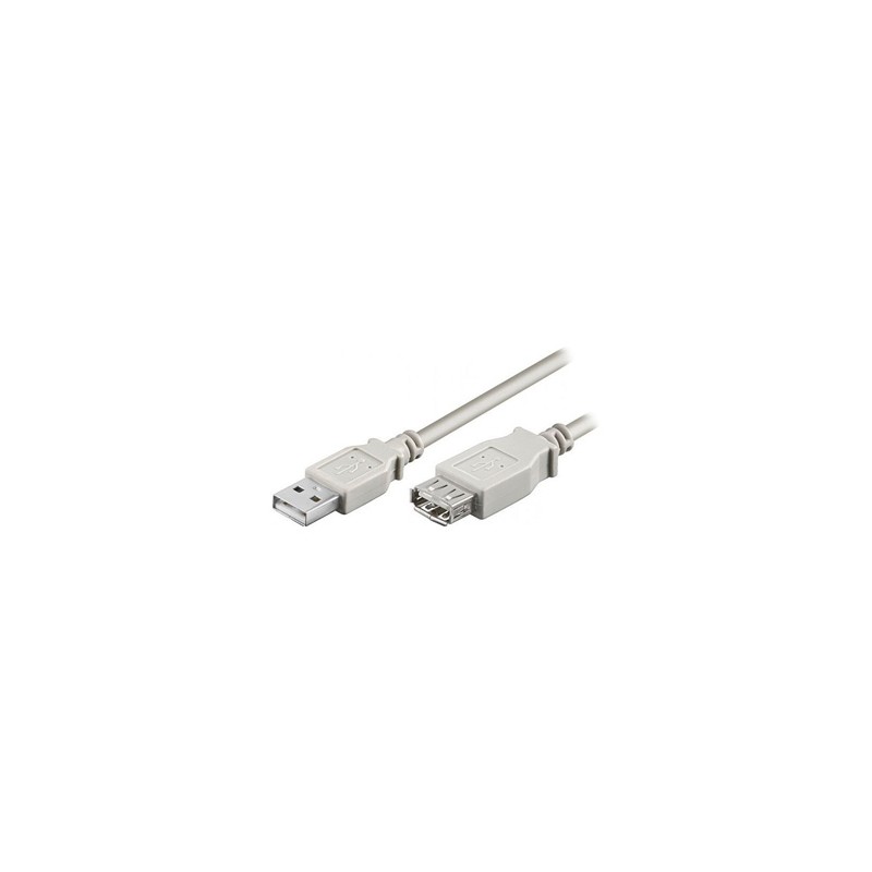 Przedłużacz USB (2.0), USB A M - USB A F, 5m, szary