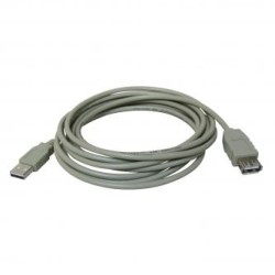 Przedłużacz USB (2.0), USB A M - USB A F, 5m, szary