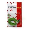Logo USB kabel (2.0), USB A M - microUSB (M), 1m, płaski, zielony, blister, EOL