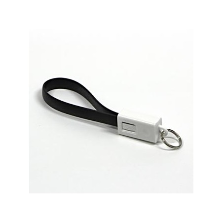 USB kabel (2.0), USB A M - microUSB (M), 49160, 0.2m, czarny, breloczek na klucze, EOL