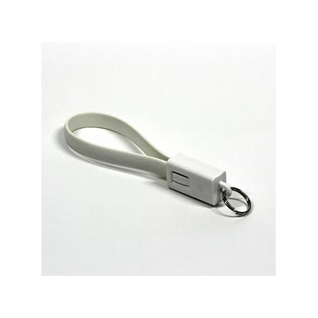 Logo USB kabel (2.0), USB A M - microUSB (M), 0.2m, biały, blister, breloczek na klucze, EOL