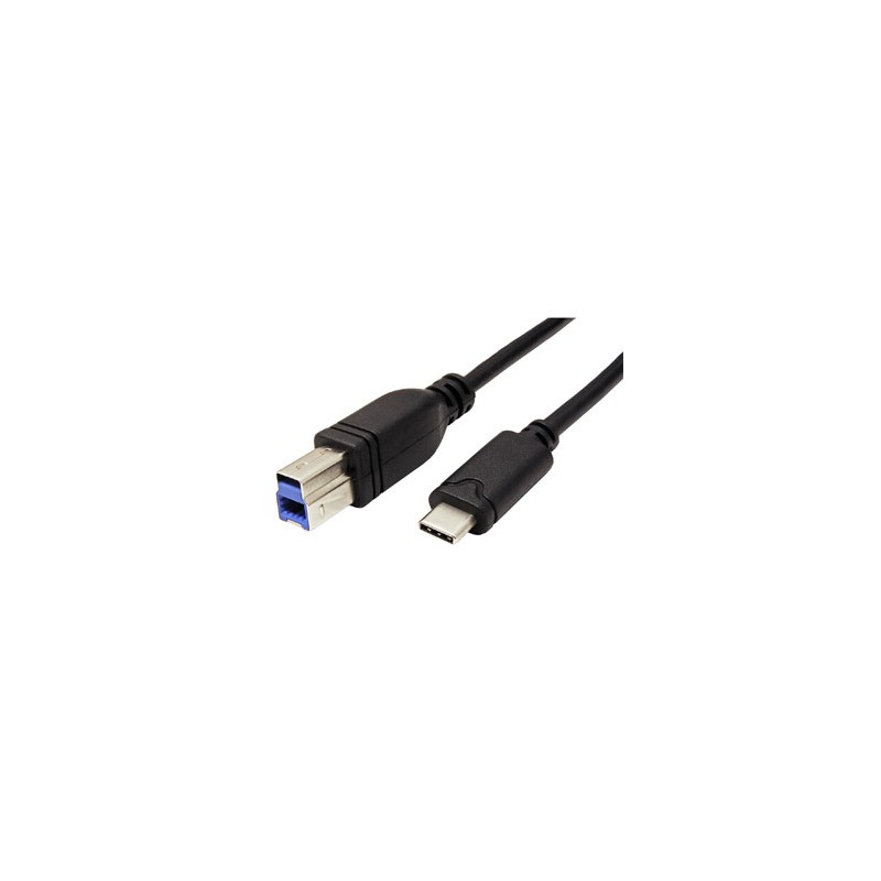 USB kabel (3.0), USB C (M) - USB 3.0 B (M), 3m, okrągły, czarny, plastic bag, SuperSpeed