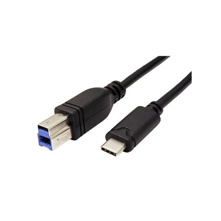 USB kabel (3.0), USB C (M) - USB 3.0 B (M), 3m, okrągły, czarny, plastic bag, SuperSpeed