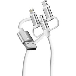 Verbatim USB kabel USB A M - Micro-B, USB-C, Lightning Cable, 18W, 1m, biała, box, 32394