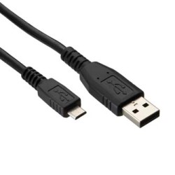 USB kabel (2.0), USB A M - microUSB (M), 0.6m, czarny