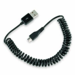 USB kabel (2.0), USB A M - microUSB (M), 1m, skręcony, czarny, EOL