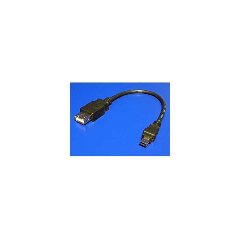 Logo USB kabel (2.0), miniUSB (M) - USB A F, 0.2m, czarny