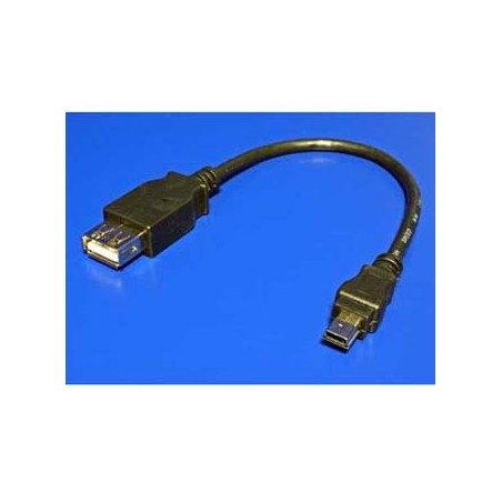 Logo USB kabel (2.0), miniUSB (M) - USB A F, 0.2m, czarny