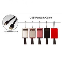 Logo USB kabel (2.0), USB A M - miniUSB (M), 0.3m, czarny, smycz do aparatu, EOL