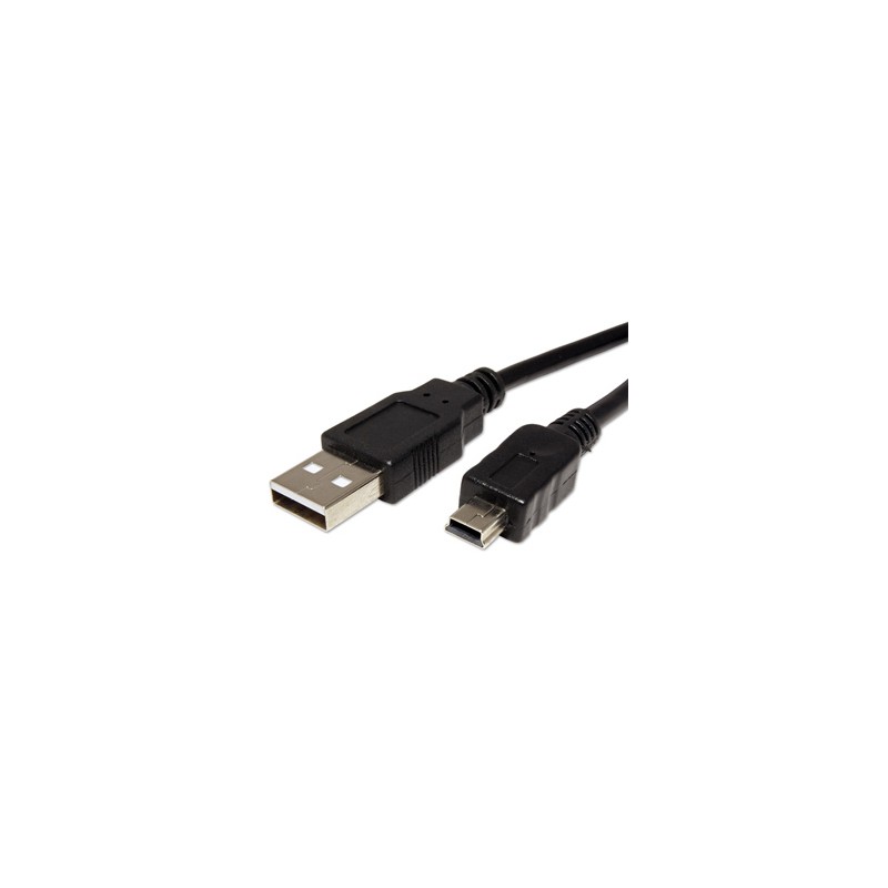 Logo USB kabel (2.0), USB A M - miniUSB (M), 1m, czarny, blister, EOL