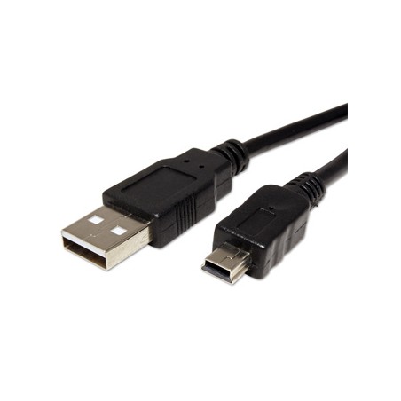 Logo USB kabel (2.0), USB A M - miniUSB (M), 1m, czarny, blister, EOL