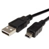 Logo USB kabel (2.0), USB A M - miniUSB (M), 1m, czarny, blister, EOL