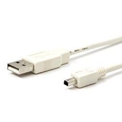 USB kabel (2.0), USB A M - 4-pin M, 1.8m, biały, MITSUMI, EOL