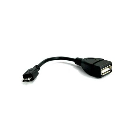 Logo USB kabel (2.0), microUSB (M) - USB A F, 0.15m, OTG, czarny