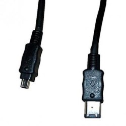 FireWire kabel IEEE 1394 (6pin) samec - IEEE 1394 (4pin) samec, 2 m, czarny, Logo pakowane w blistrze