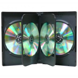 Box na 6 szt. DVD, czarny, 24mm
