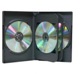 Box na 6 szt. DVD, czarny, 24mm