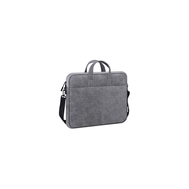 Torba na  notebook 15,6", SOLID, szara z imitacja skóry, Defender