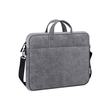 Torba na  notebook 15,6", SOLID, szara z imitacja skóry, Defender