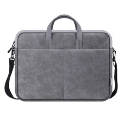 Torba na  notebook 15,6", SOLID, szara z imitacja skóry, Defender