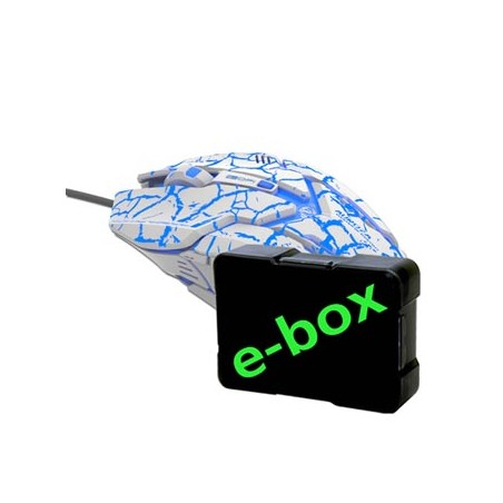 E-blue Auroza Gaming Mysz przewodowa, biała, 4000DPI, e-box