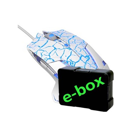 E-blue Mazer Pro Mysz przewodowa, biało-niebieska, 2500DPI, e-box