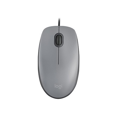 Logitech M110 Silent Mysz przewodowa, szara, 1000DPI