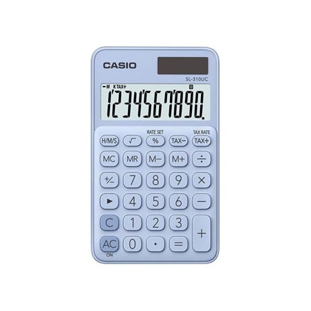 Casio Kalkulator SL 310 UC LB, jasnoniebieski, 10 miejsc, podwójne zasilanie