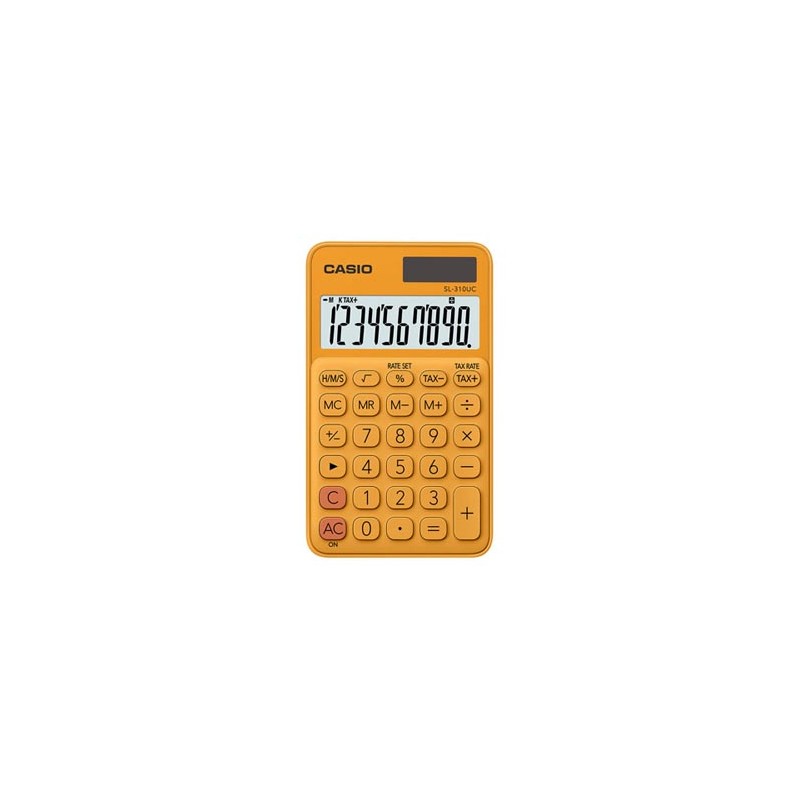 Casio Kalkulator SL 310 UC RG, pomarańczowa, 10 miejsc, podwójne zasilanie