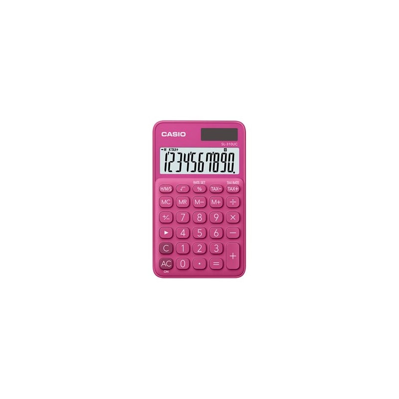 Casio Kalkulator SL 310 UC RD, ciemnoróżowy, 10 miejsc, podwójne zasilanie